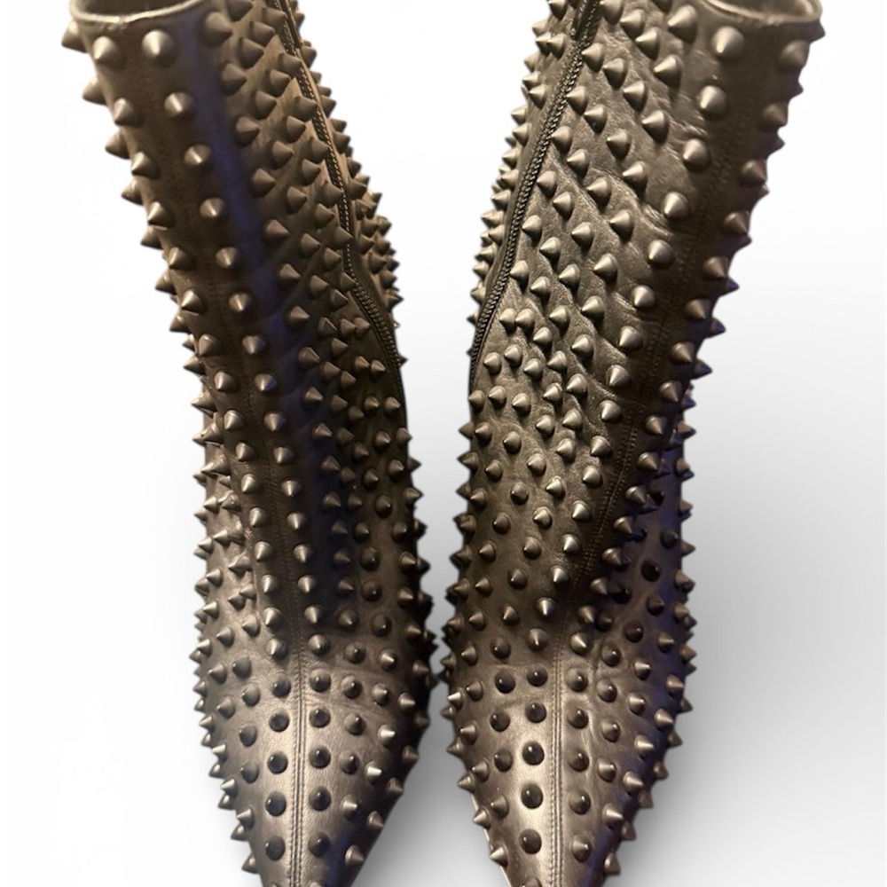 Christian Louboutin Studded Black Ankle Boots